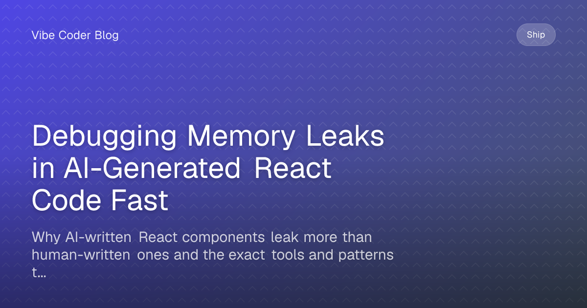 Debugging Memory Leaks in AI-Generated React Code Fast - Why AI-written ...