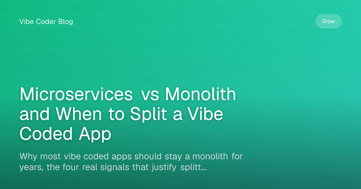 Microservices vs Monolith and When to Split a Vibe Coded App - Why most ...