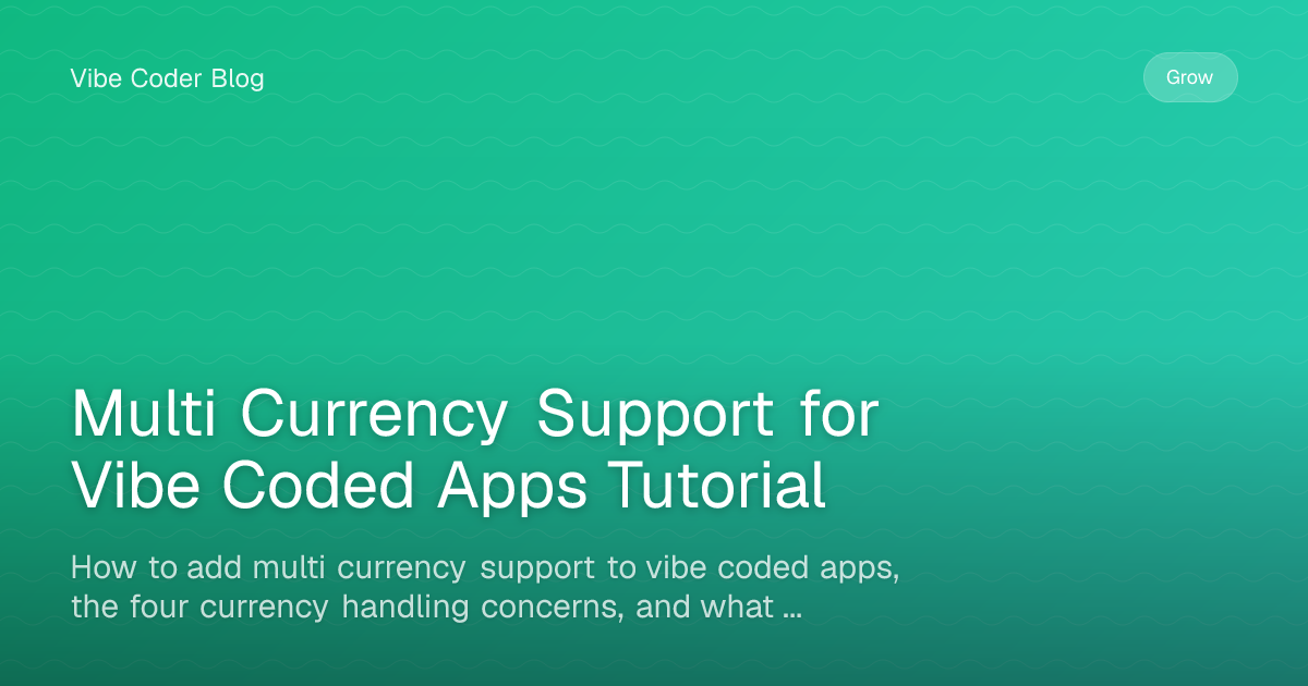 Multi Currency Support for Vibe Coded Apps Tutorial - How to add multi ...